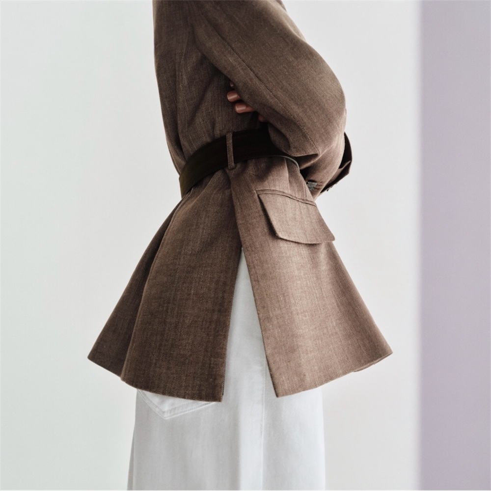 Zara Brown Blazer Jacket - Picture 7 of 15